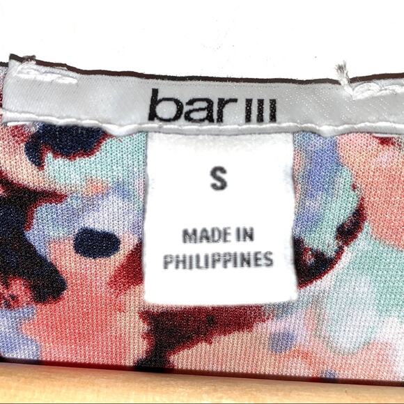 NWT Bar III pink floral painterly Leo fit and flair knee length dress sz small S - Picture 4 of 7